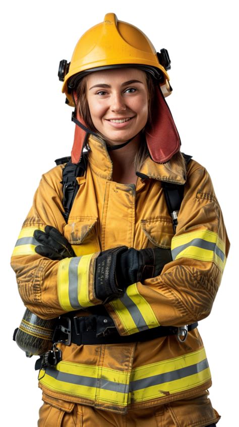 Female Firefighter With Crossed Arms On Transparent Background 48412860 Png