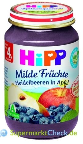 Hipp Milde Fr Chte Vorteilsglas Heidelbeeren In Apfel Preis Angebote