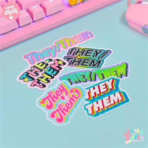 They / Them Pronouns Sticker Pack - Etsy