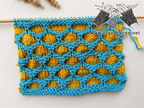 Honeycomb Knitting Stitch Free Pattern · Crazy Hands