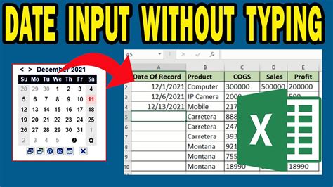 How To Add Date Picker Using Add Ins In Excel Easily Date Input In Cell Without Typing Youtube