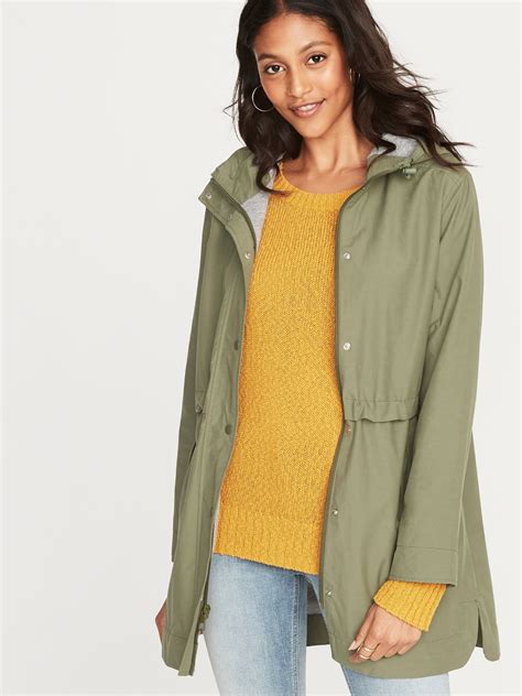 Water Resistant Hooded Anorak For Women Old Navy Olive Anorak