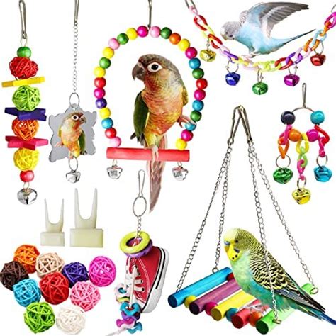 Amazon Deloky 8 Packs Bird Swing Chewing Toys Parrot Hammock