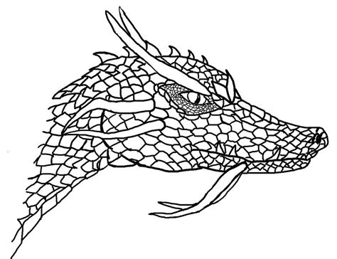 Dragon Head Outline By Syngersrhapsody On Deviantart