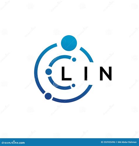 lin letter technology logo design  white background lin creative