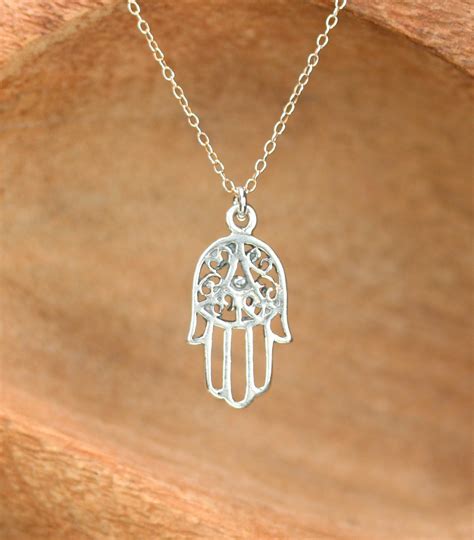 Silver Hamsa Necklace Hamsa Pendant Protection Amulet A