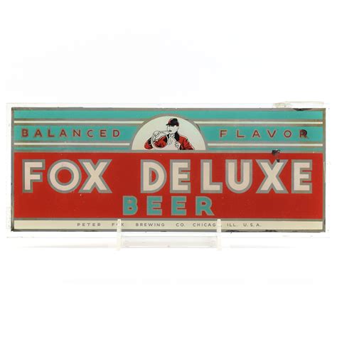 Lot Detail Fox De Luxe Beer Reverse Painted 1930s Glass Easel Sign