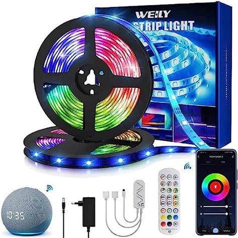 WEILY Ruban LED Smart WiFi Bande LED 15m RGB Multicolore App Contrôle