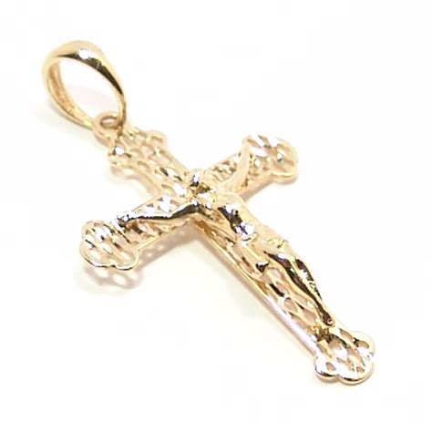 Crucifixo Em Ouro K Filigrana C Imagem Czo Ouro Amarelo Na