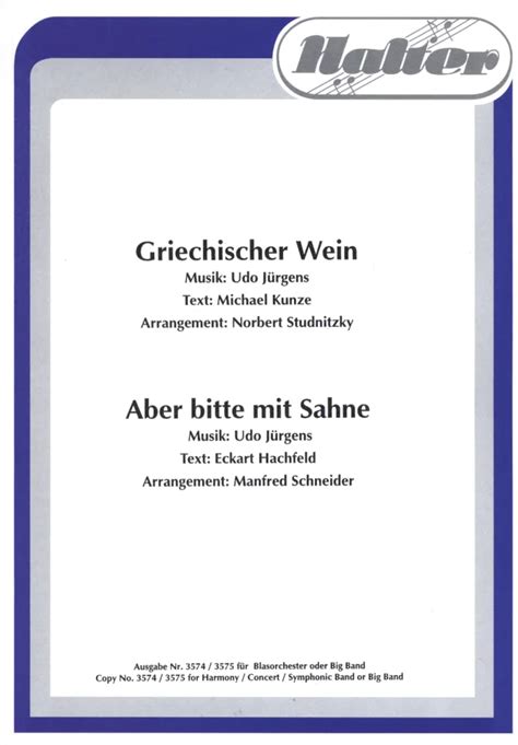 Griechischer Wein Aber bitte mit Sahne van Udo Jürgens in de