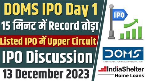 DOMS IPO Day 1 Subscription FiguresDOMS IPO Latest GMP India Shelter