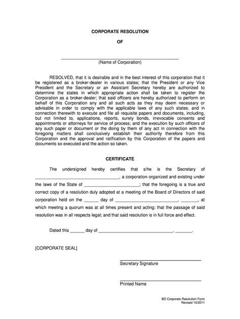 Corporate Dissolution Resolution Template Prntbl