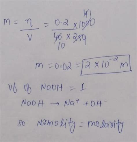 Calculate The Normality Of Naoh Solution Formed By Dissolving G Naoh