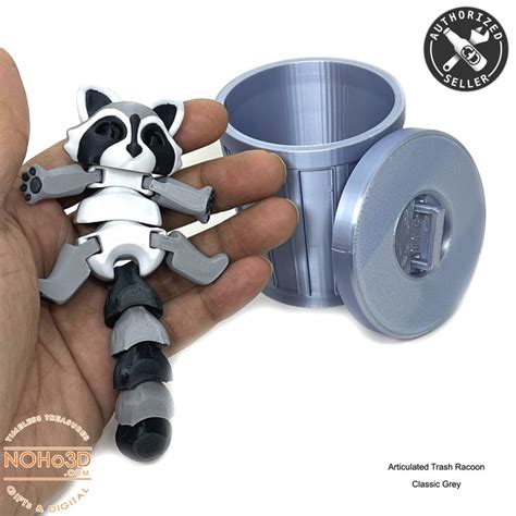 Articulated Racoon With Trash Can 3d Printed Flexi Racoon Trashcan