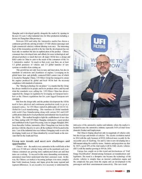 UFI Filters Group talks about 40 years in China in an interview with ...