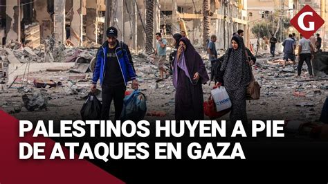 PALESTINOS Desesperados ABANDONAN GAZA Para EVITAR COMBATES ENTRE