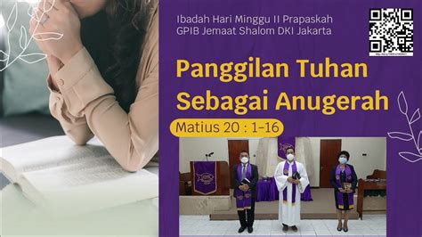 Ibadah Hari Minggu Ii Prapaskah Maret Panggilan Nya Sebagai