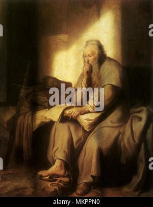 The Apostle Paul in Prison, Rembrandt, Harmensz van Rijn, 1625 Stock ...