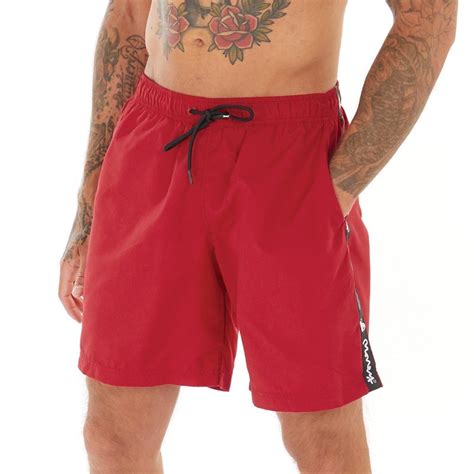 Buy Money Mens Tape Swim Shorts Red