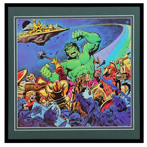 Vintage 1979 Marvel Incredible Hulk Rainbow Bridge Framed 12x12 Poster Display Comic