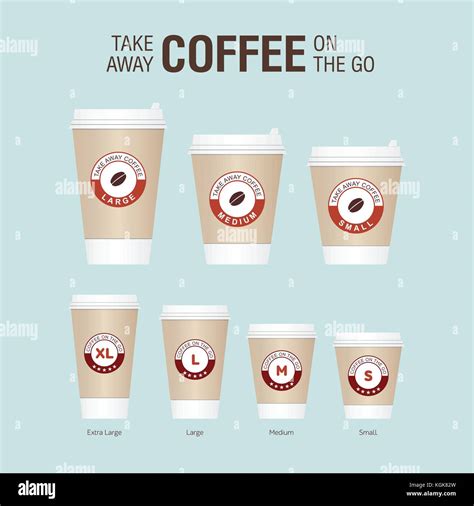 Coffee On The Go Cups Different Sizes Of Take Away Paper Coffee Cups