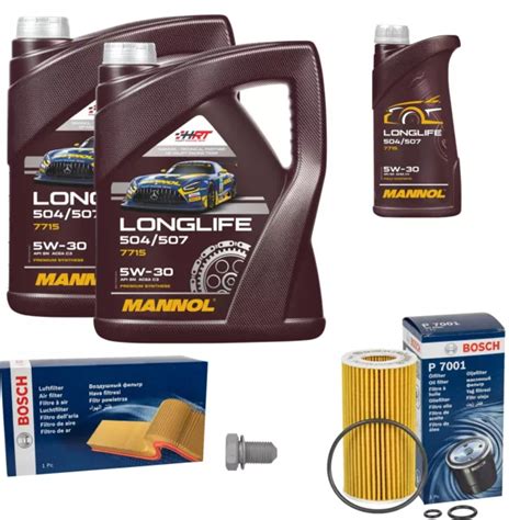 BOSCH INSPECTION SET 11 L Mannol Longlife 504 507 5W 30 Pour De EUR 99