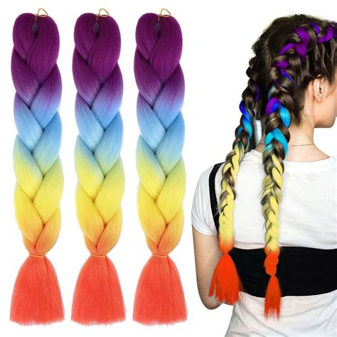 B Ndel Jumbo Braid Regenbogen Cm Kanekalon Haar Braids Extension