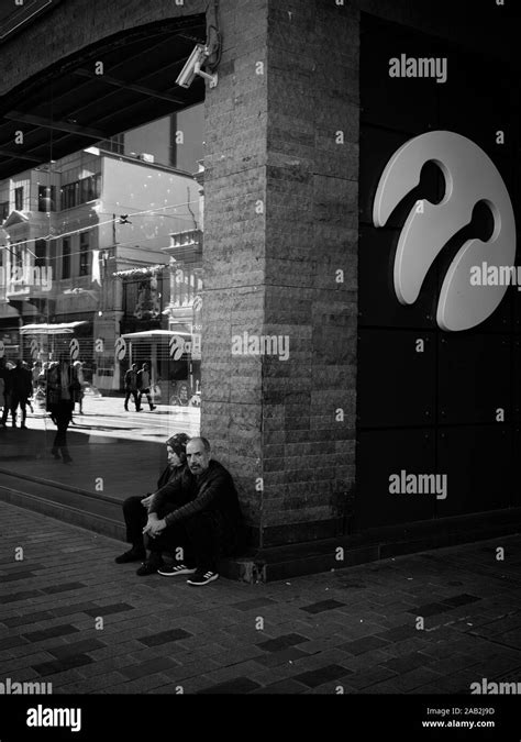 Istanbul, Turkey-Nov. 5, 2019: People walking and shopping in the ...