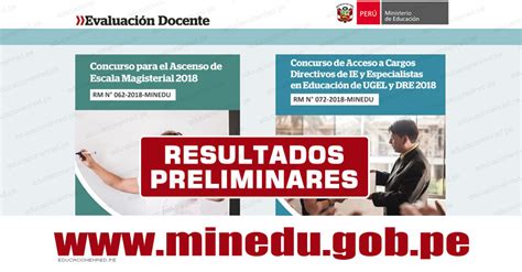 Minedu Public Resultados Del Examen De Ascenso Y Examen De Acceso A