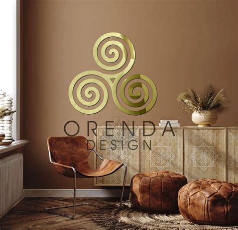 Gold Triskelion Wall Decor Sacred Geometry Wall Art Sacred Geometry