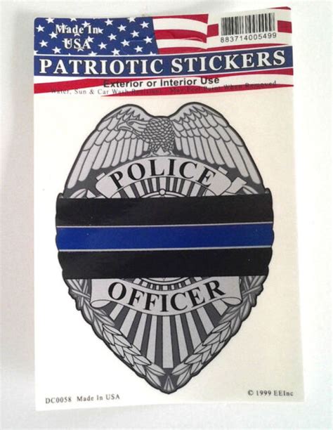 Thin Blue Line Police Officer Law Enforcement Window Decal Dc0058 Ebay