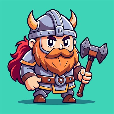 Premium Vector Revivified Viking Fighter Holding Ax Vector Graphic