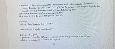 Solved Density Lab Assignment Student Name 04Z Chegg