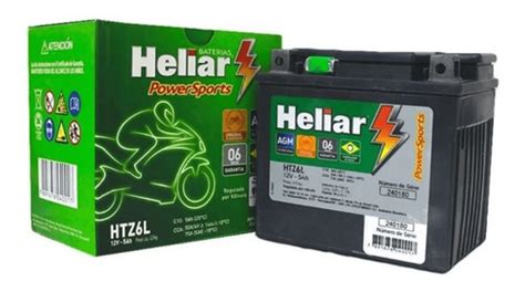 Bateria Original Heliar Htz6l 5ah Biz Cg 125 150 160 Bros