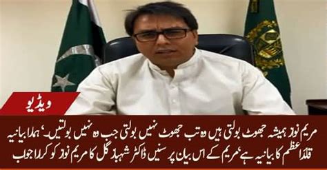 Maryam Nawaz Always Speaks Lies Dr Shahbaz Gill Befitting Reply On