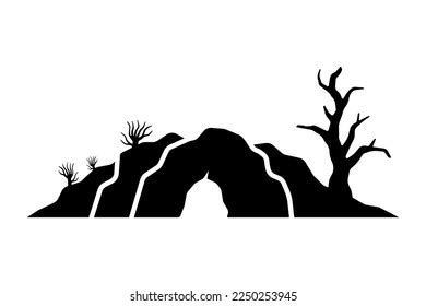 Cave Icon Black Silhouette Horizontal Front Stock Vector (Royalty Free ...