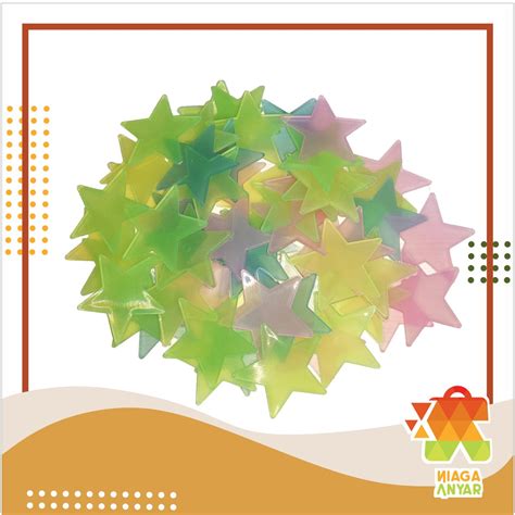 Jual 1pc NA Sticker Star Glow In The Dark Star Bintang Menyala