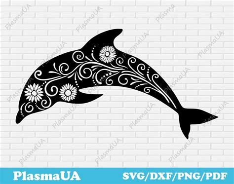 Dolphin Svg Cut File, Dolphin Clipart, T-shirt Design, Vinyl Stencil, Art Stencil, Dxf Stencil ...