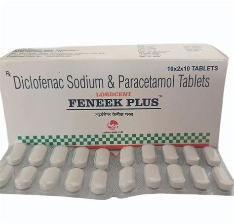 Feneek Plus Diclofenac Sodium Paracetamol Tablets Mg At Rs Box