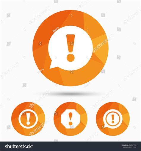 Attention Icons Exclamation Speech Bubble Symbols Stock Vector Royalty