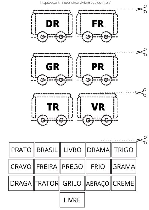 Trem Das Palavras Atividades Ortogr Ficas Br Cr Dr Fr Gr Pr Tr