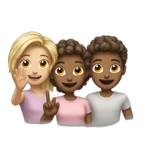 Two White Friends Waving Their Arms Ai Emoji Generator