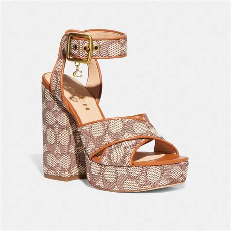 COACH Nelly Sandal In Signature Jacquard In Metallic Lyst UK