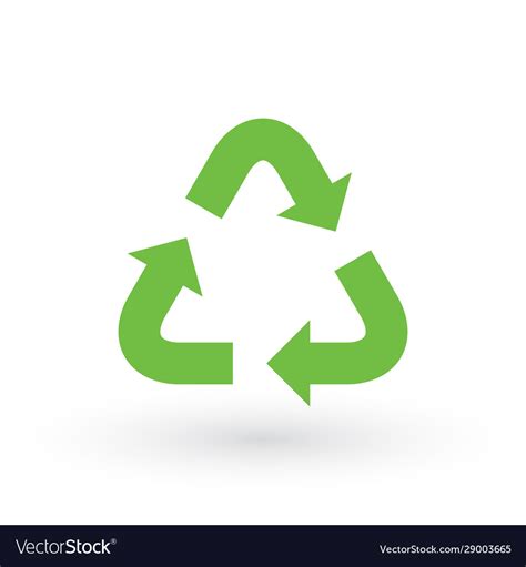 Three Green Arrows With Eco Recycle Icon Sign Vector Image