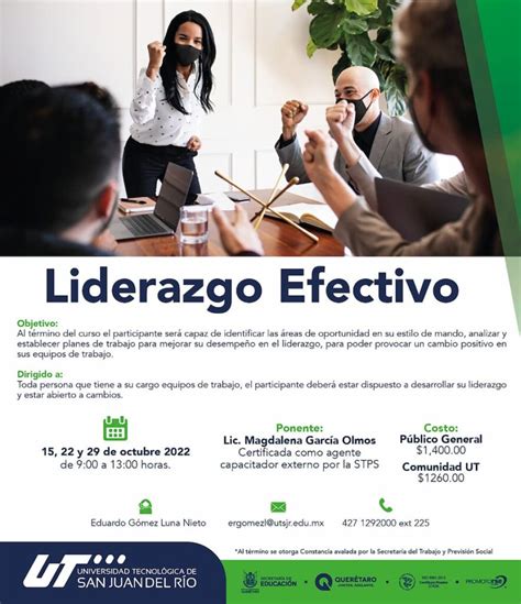 Invita UTSJR Al Curso Liderazgo Efectivo Pensador Queretano