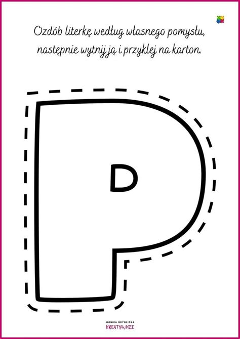 The Letter P Is Made Up Of Dotted Lines And Has A Pink Border Around It