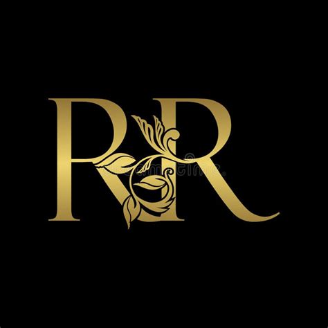 Golden Initial Letter R RR Luxury Logo Icon Vintage Gold Letter Logo