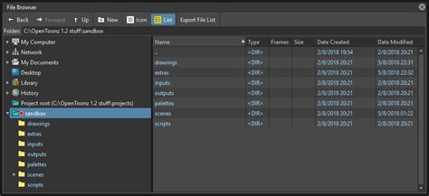 Interface Overview — Opentoonz 171 Documentation