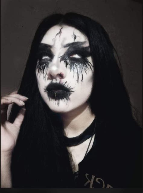 Metalblackmetalgirlmetalheadgothmakeup Black Goth Makeup Horror Makeup Swag Makeup