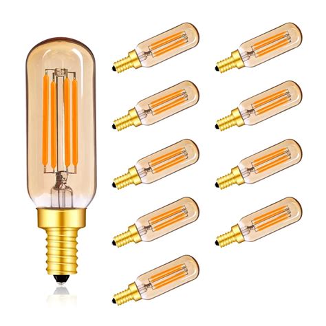 Edison T Tubular Light Bulb Gold Tint Retro Led Filament Bulb W